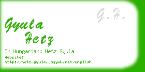 gyula hetz business card